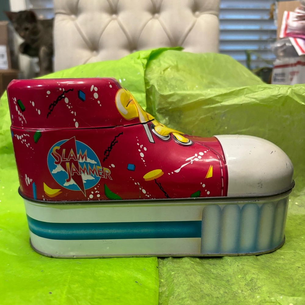 Vintage Metal Hightop Shoe Piggy Bank / Stashbox